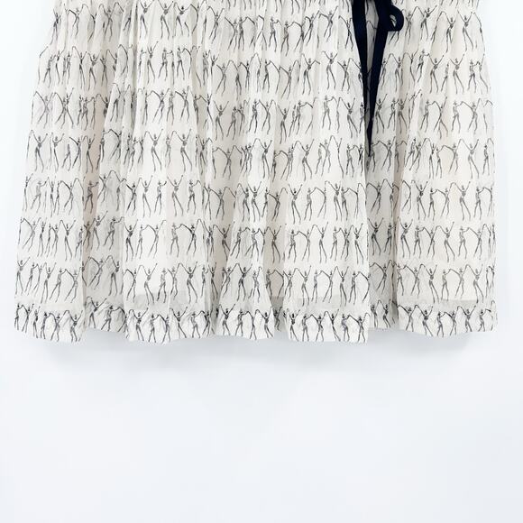 David Meister Ivory Silk Skirt Abstract Dancer Print Lined A Line Womens Size 10 - Picture 5 of 11